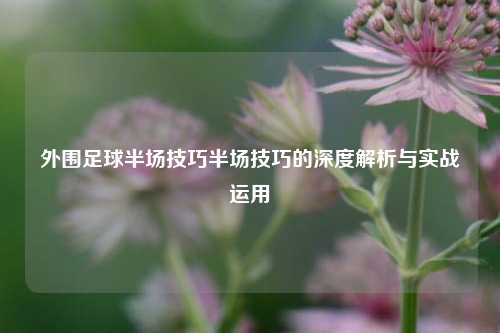外围足球半场技巧半场技巧的深度解析与实战运用