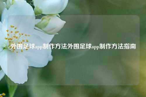 外围足球app制作方法外围足球app制作方法指南
